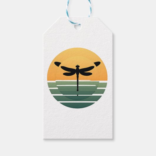 Dragonfly Retro (4) Geschenkanhänger (Vorderseite)