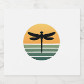 Dragonfly Retro (4) Schaumweinetikett (Einzelnes Label)