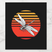 Dragonfly Retro Vintag Weinetikett (Einzelnes Label)