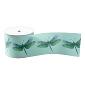 Dragonfly ribbon Blue Green spring colors Ripsband (Spule)