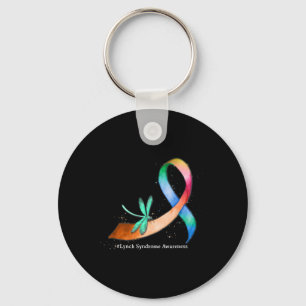 Dragonfly Ribbon Lynch-Syndrom Aufklärungsgeschenk Schlüsselanhänger