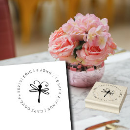 Dragonfly-Rücksendeadresse Gummistempel