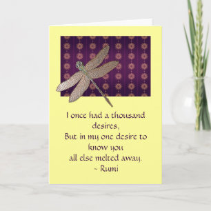 Dragonfly & Rumi Quote Inspirationskarte Karte