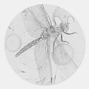 Dragonfly Runder Aufkleber