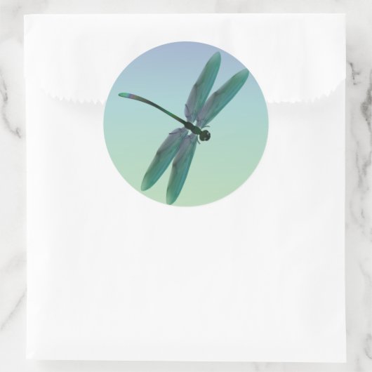 Dragonfly Runder Aufkleber (Tasche)