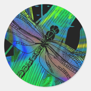 Dragonfly Runder Aufkleber
