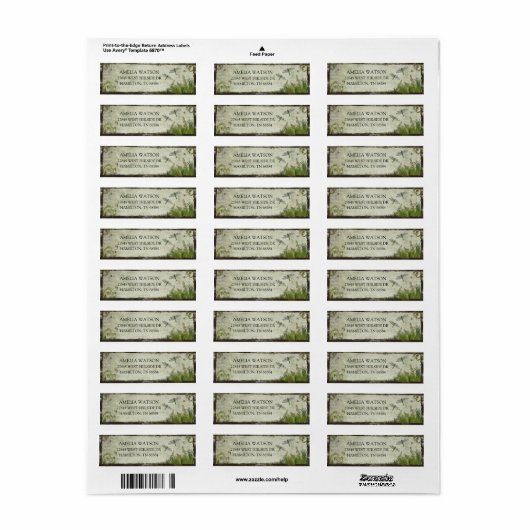 Dragonfly Rustic Botanical Return Address Labels (Vorne)