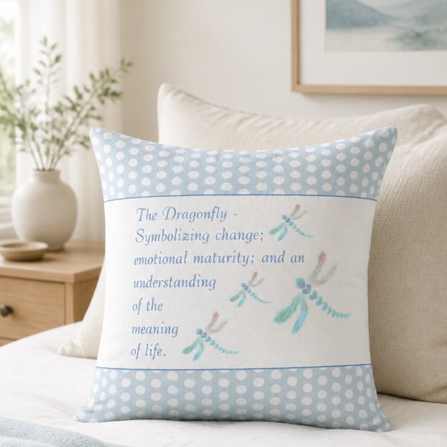 Dragonfly | Schöne blaue und weiße Mode Kissen (Von Creator hochgeladen)
