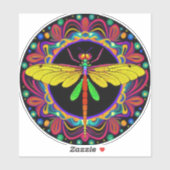 Dragonfly Schöne, bunt und verziert Aufkleber (Blatt)