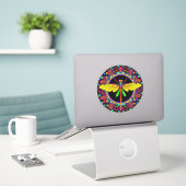 Dragonfly Schöne, bunt und verziert Aufkleber (Laptop auf Schreibtisch)