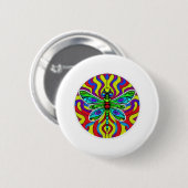 Dragonfly Schöne, bunt und verziert Button (Vorne & Hinten)