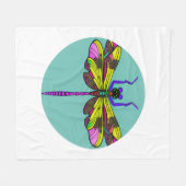 Dragonfly Schöne, bunt und verziert Fleecedecke (Vorderseite (Horizontal))