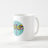 Dragonfly Schöne, bunt und verziert Kaffeetasse (VorderseiteRechts)