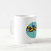 Dragonfly Schöne, bunt und verziert Kaffeetasse (Vorderseite Links)