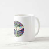 Dragonfly Schöne, bunt und verziert Kaffeetasse (VorderseiteRechts)