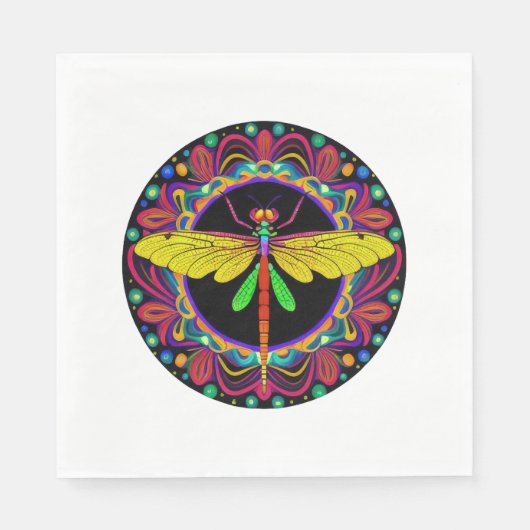 Dragonfly Schöne, bunt und verziert Serviette (Vorderseite)
