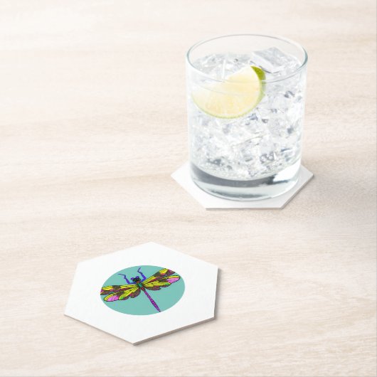 Dragonfly Schöne, bunt und verziert Untersetzer (Vor Ort)