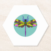 Dragonfly Schöne, bunt und verziert Untersetzer (Vorderseite)