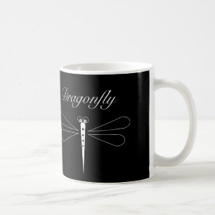 Dragonfly - Schwarz 11 oz Klassische Weiße Tasse