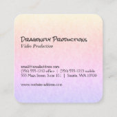 Dragonfly (schwarz) chic quadratische visitenkarte (Rückseite)