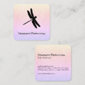 Dragonfly (schwarz) chic quadratische visitenkarte (Vorne/Hinten)