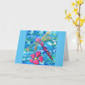 Dragonfly Sea Glass Mix Media Collage Karte (Gelbe Blume)