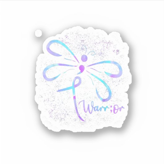 Dragonfly Semicolon Suizidprävention Bewusstsein O Aufkleber (Vorderseite)