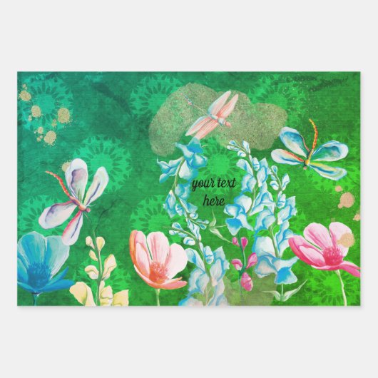 Dragonfly-Set Geschenkpapier Set (Vorderseite)