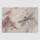 Dragonfly Shabby Mixed Media Script Decoupage Seidenpapier (Vorderseite)