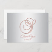 Dragonfly Silver Gray Rose Gold Vielen Dank | S Dankeskarte (Vorne/Hinten)