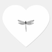 Dragonfly Sketch Herz-Aufkleber (Vorderseite)