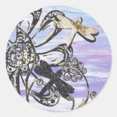Dragonfly Sky-Aufkleber Runder Aufkleber (Vorderseite)