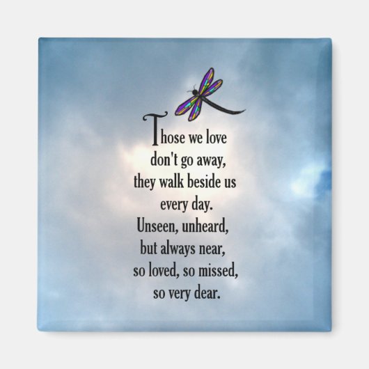 Dragonfly "So Loved" Gedicht Magnet (Vorne)