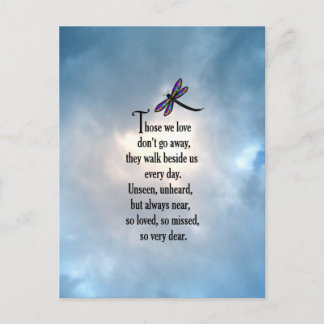 Dragonfly "So Loved" Gedicht Postkarte
