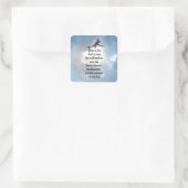 Dragonfly "So Loved" Gedicht Quadratischer Aufkleber (Tasche)