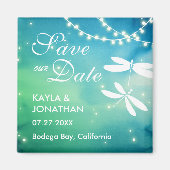 Dragonfly Speichern Sie die Datumsmagnete | Blau u Magnet (Vorne)