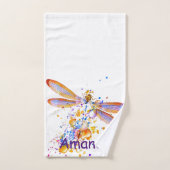 Dragonfly-Spritzer personalisiert Badhandtuch Set (Handtuch)
