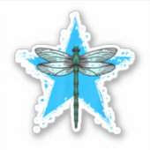 Dragonfly Star Design Insect Love Lover Dragonflie Aufkleber (Vorderseite)