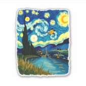 Dragonfly Starry Night (3) Aufkleber (Vorderseite)