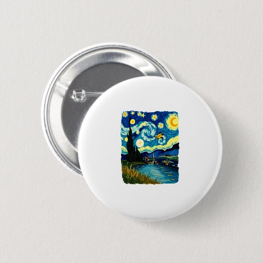 Dragonfly Starry Night (3) Button (Vorne & Hinten)