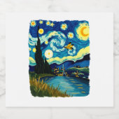 Dragonfly Starry Night (3) Schaumweinetikett (Einzelnes Label)