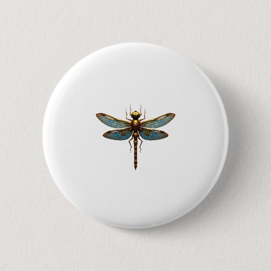 Dragonfly Steam Punk Insect Art Engineer Steampunk Button (Vorderseite)
