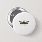Dragonfly Steam Punk Insect Art Engineer Steampunk Button (Vorne & Hinten)