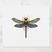 Dragonfly Steam Punk Insect Art Engineer Steampunk Schaumweinetikett (Einzelnes Label)