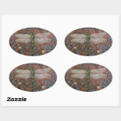 Dragonfly-Sticker Ovaler Aufkleber (Blatt)