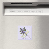 Dragonfly & Stiefmütterchen - Anpassen Magnet (In Situ (Geschirrspüler))