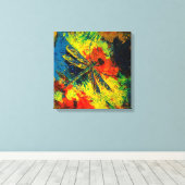Dragonfly Stretched Canvas Print Leinwanddruck (Insitu (Holzboden))