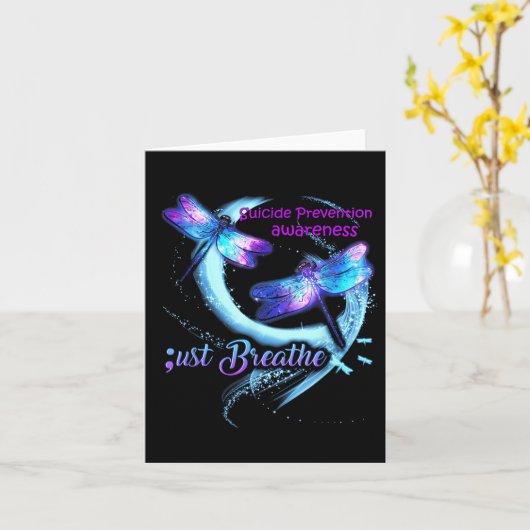 Dragonfly Suicide Awareness Warrior Sem Karte (Gelbe Blume)