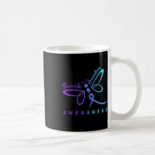 Dragonfly Suizidprävention Bewusstsein rosa und di Kaffeetasse