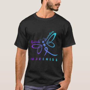 Dragonfly Suizidprävention Bewusstsein rosa und di T-Shirt